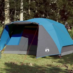 vidaXL Tent met luifel 4-persoons waterdicht blauw