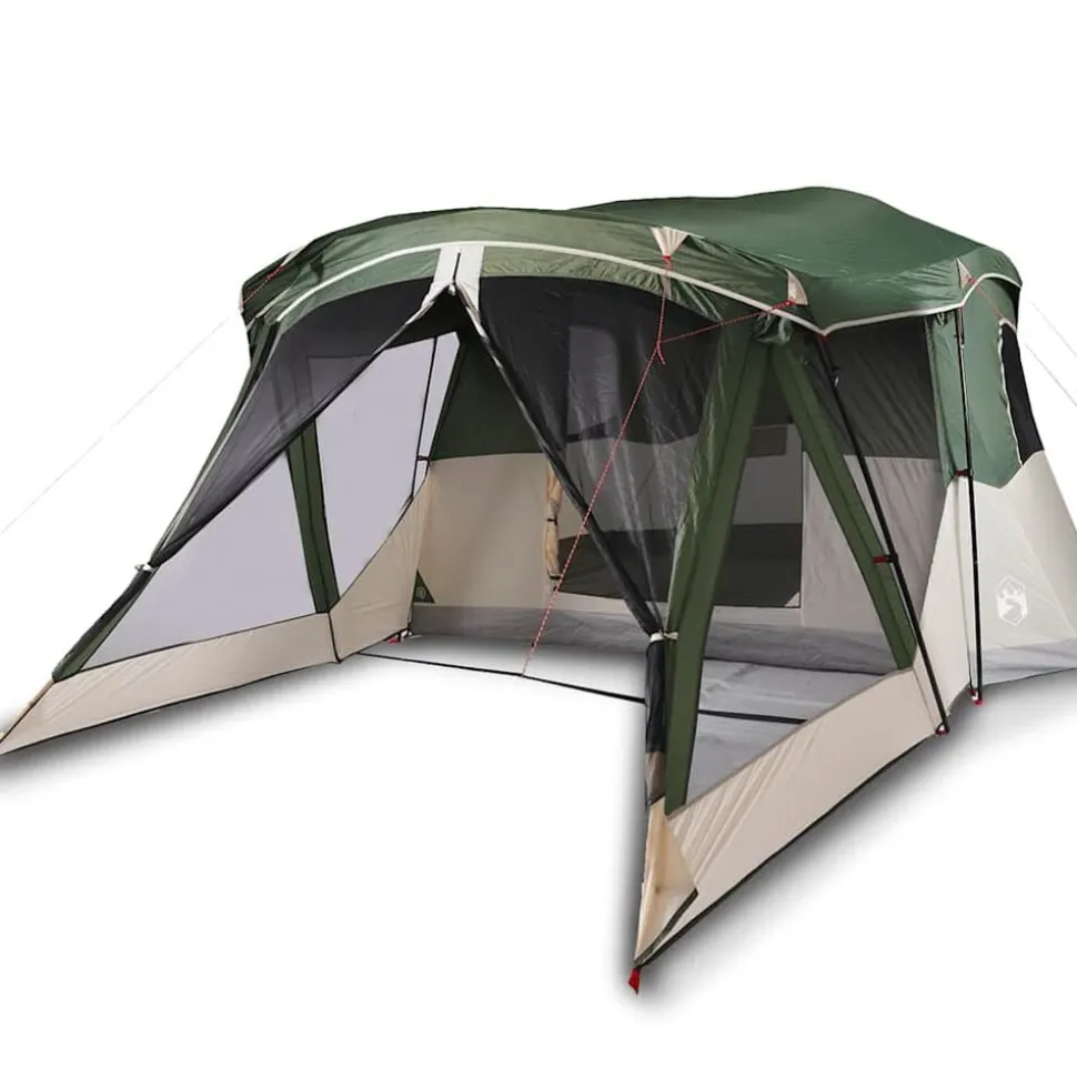 vidaXL Tent met luifel 4-persoons waterdicht groen