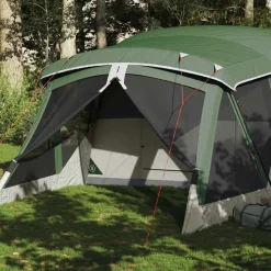 vidaXL Tent met luifel 4-persoons waterdicht groen
