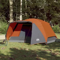 vidaXL Tent met luifel 4-persoons waterdicht oranje