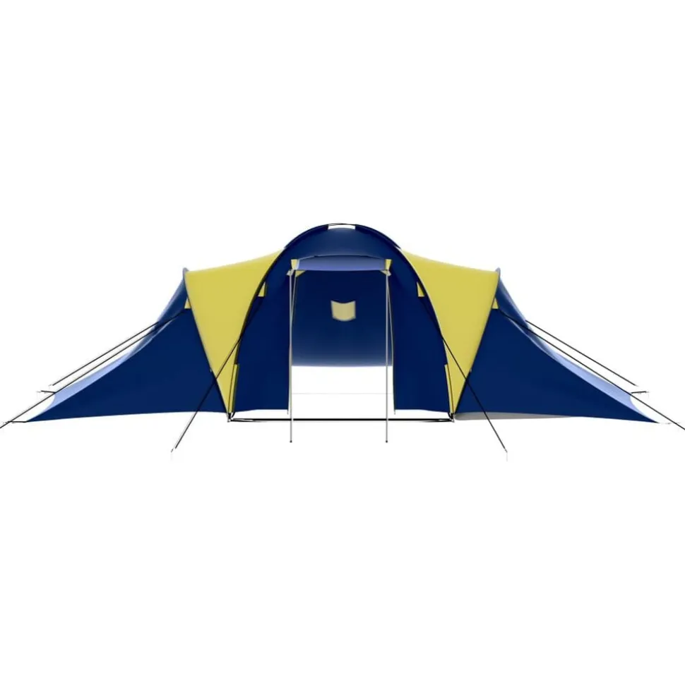 vidaXL Tent 9-persoons polyester blauw en geel