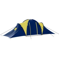 vidaXL Tent 9-persoons polyester blauw en geel