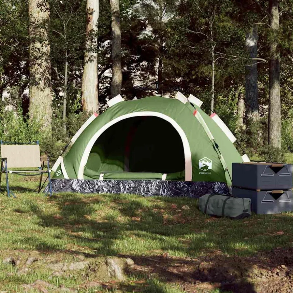 vidaXL Tent 2-persoons snelontgrendeling groen