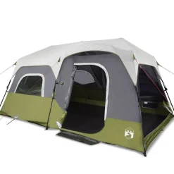 vidaXL Tent 9-persoons waterdicht met LED lichtblauw