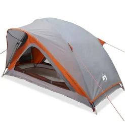 vidaXL Tent 1-persoons waterdicht grijs en oranje