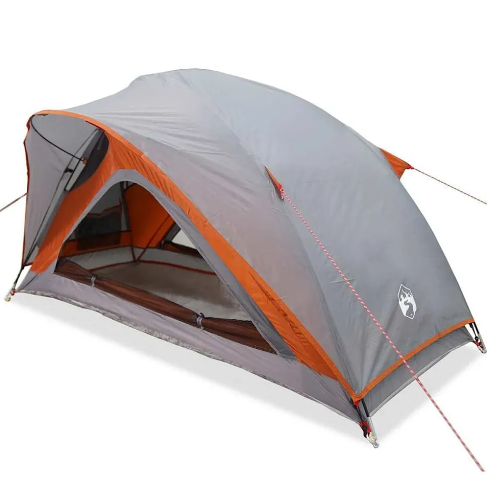 vidaXL Tent 1-persoons waterdicht grijs en oranje