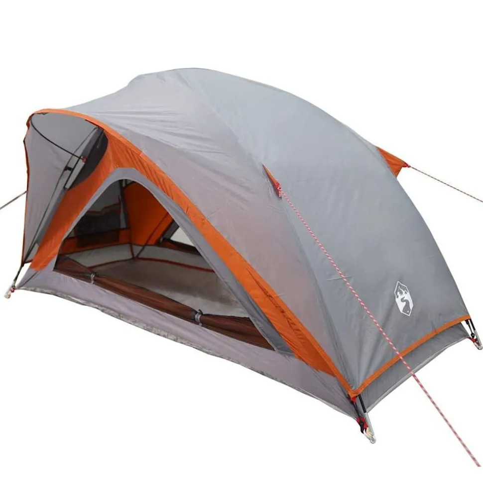 vidaXL Tent 1-persoons waterdicht grijs en oranje
