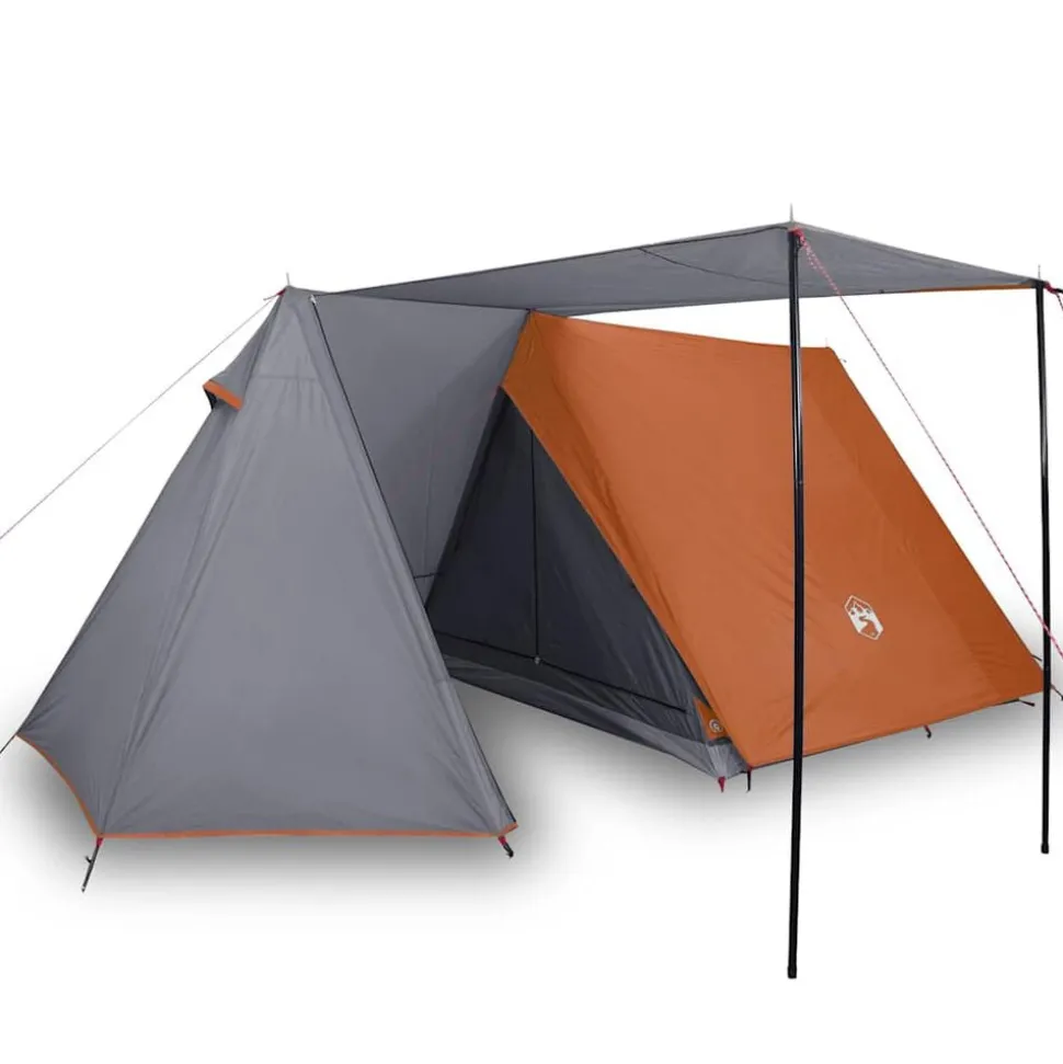 vidaXL Tent 3-persoons waterdicht grijs en oranje