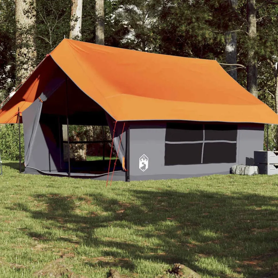 vidaXL Tent 5-persoons waterdicht grijs en oranje
