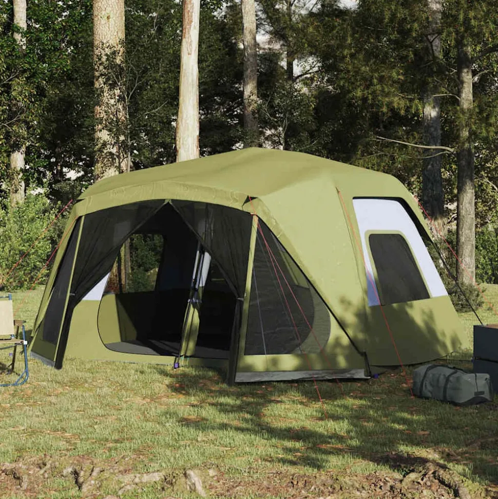 vidaXL Tent 10-persoons waterdicht snelontgrendeling groen