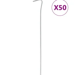 vidaXL Tentharingen 50 st Ø3 mm 23 cm gegalvaniseerd staal