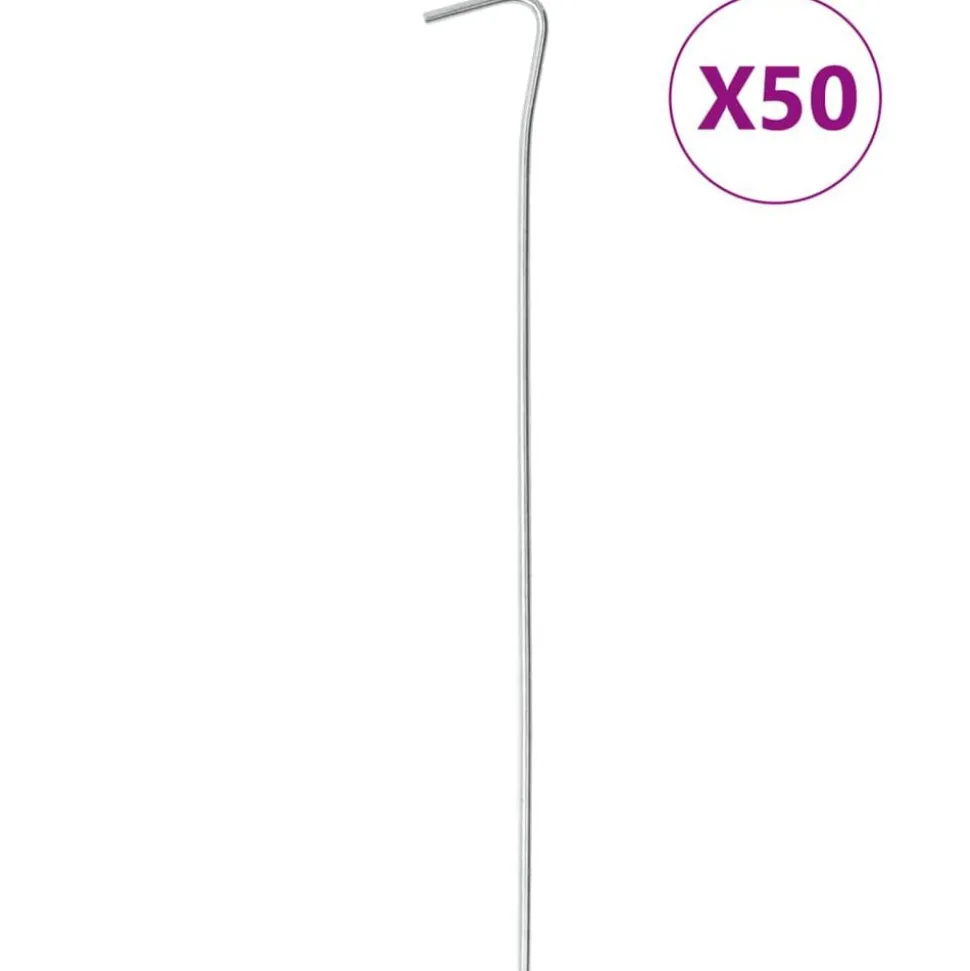 vidaXL Tentharingen 50 st Ø3 mm 23 cm gegalvaniseerd staal