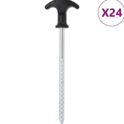 vidaXL Tentharingen 24 st Ø7 mm 17 cm gegalvaniseerd staal