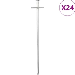 vidaXL Tentharingen 24 st Ø6 mm 23 cm gegalvaniseerd staal