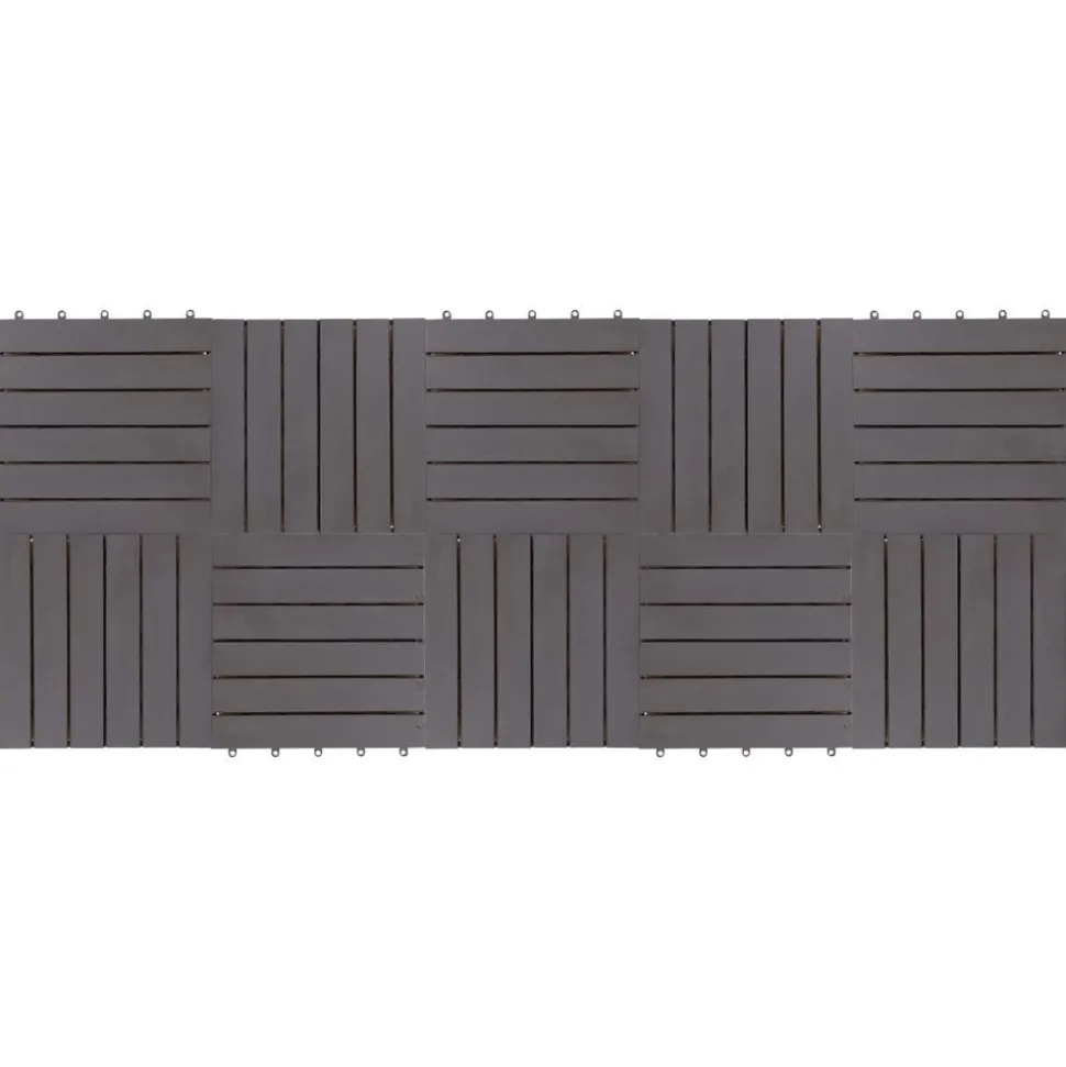vidaXL Terras Tegel 10 pcs Grijs 30 x 30 cm Acacia Hardhout