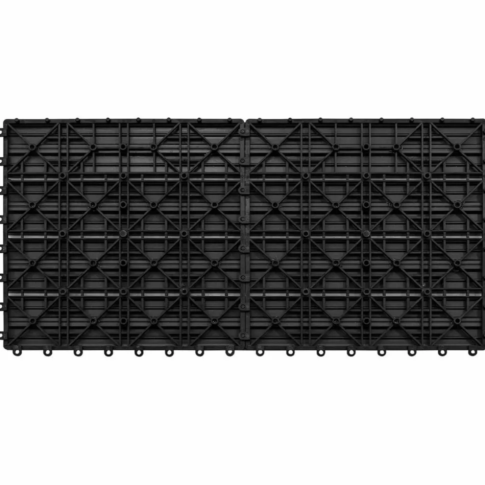 vidaXL Terras Tegel 6 pcs Zwart 60 x 30 cm WPC