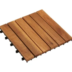 vidaXL Terras Tegel 10 pcs Bruin 30 x 30 cm Acacia Hardhout