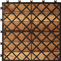 vidaXL Terras Tegel 10 pcs Bruin 30 x 30 cm Acacia Hardhout