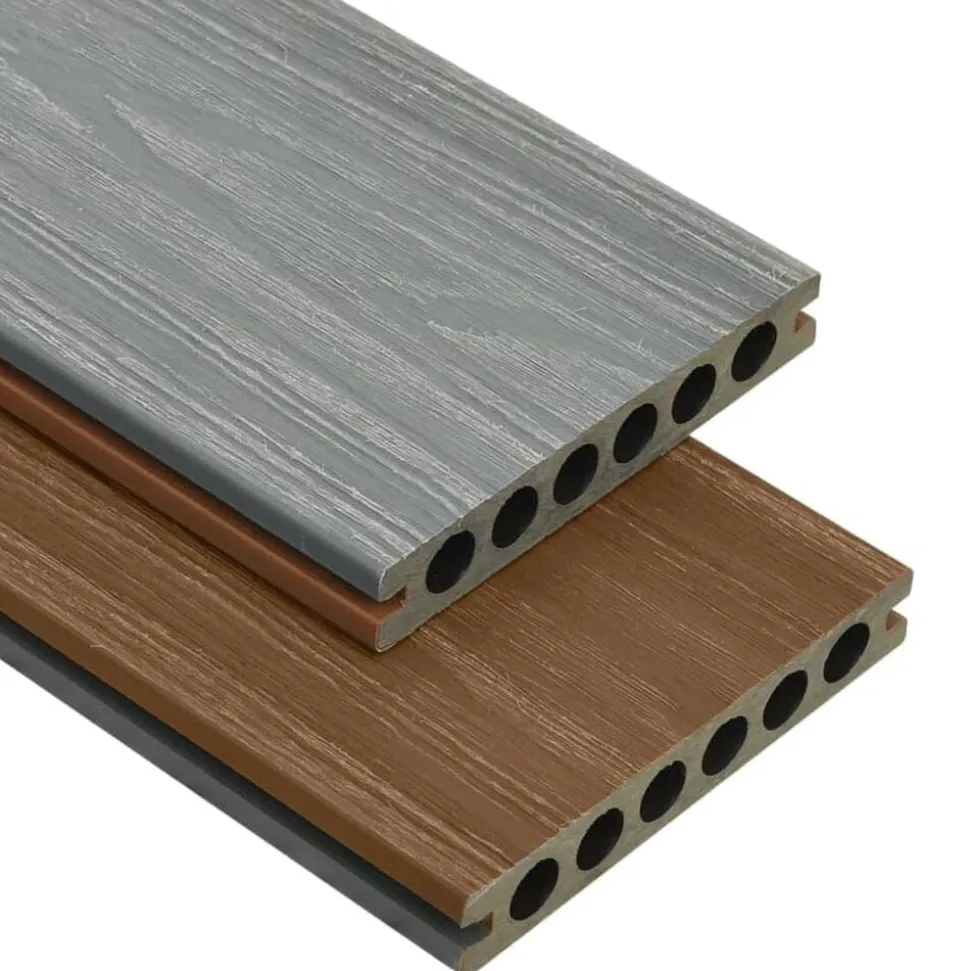 vidaXL Terrasplanken met accessoires 10 m² 2,2 m HKC bruin en grijs