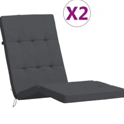 vidaXL Terrasstoelkussens 2 st oxford stof antracietkleurig
