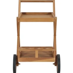 vidaXL Theewagen massief teakhout