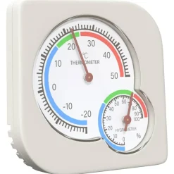vidaXL Thermo Hygrometer Wit 7,5 x 7,5 x 1,2 cm ABS
