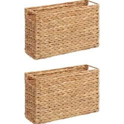 vidaXL Tijdschrift Manden 2 pcs Naturel 39 x 14 x 25 cm Waterhyacint