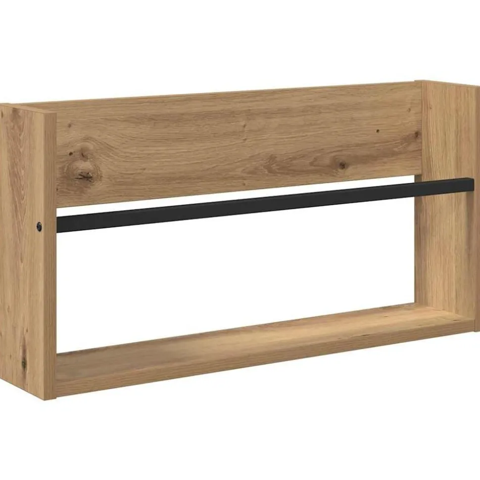 vidaXL Tijdschrift Rek Artisan Eiken 60 x 12 x 30 cm Bewerkt hout