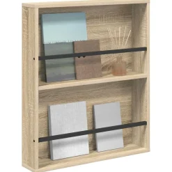 vidaXL Tijdschrift Rek Sonoma Eiken 60 x 12 x 70 cm Bewerkt hout