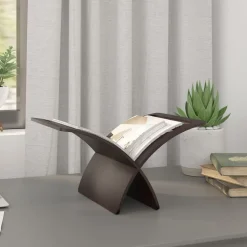 vidaXL Tijdschriftenrek vloermodel hout bruin