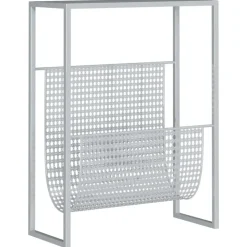 vidaXL Tijdschriftenrek 35x15x45 cm staal zilverkleurig