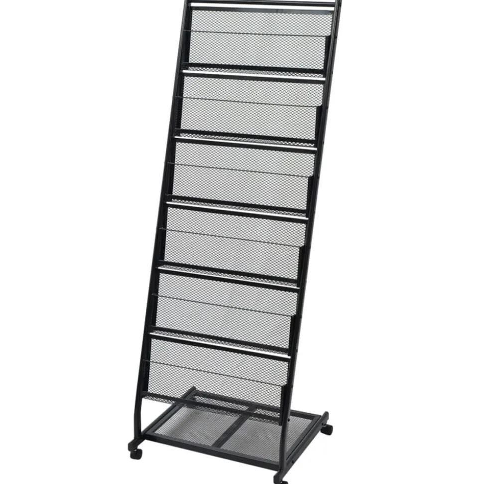 vidaXL Tijdschriftenrek zwart 47,5x43x133 cm A4