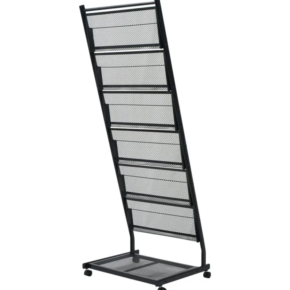 vidaXL Tijdschriftenrek zwart 47,5x43x133 cm A4