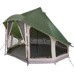 vidaXL Tipi Tent met dak met opslag Groen 404 x 370 x 270 cm taft