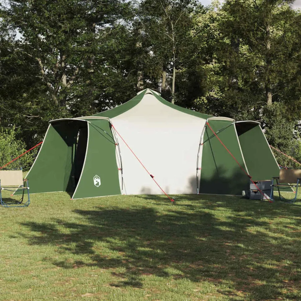 vidaXL Tipi Tent met dak met opslag Groen 492 x 492 x 275 cm taft