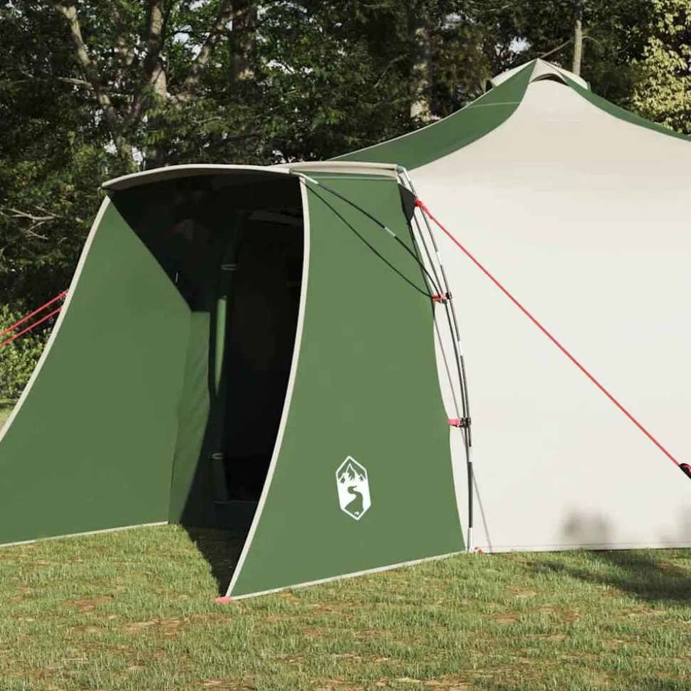 vidaXL Tipi Tent met dak met opslag Groen 492 x 492 x 275 cm taft