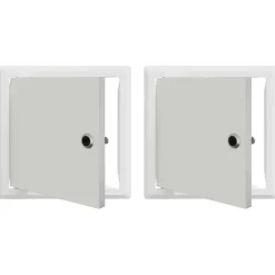 vidaXL Toegangs paneel 2 pcs Wit 23 x 23 x 3 cm Staal
