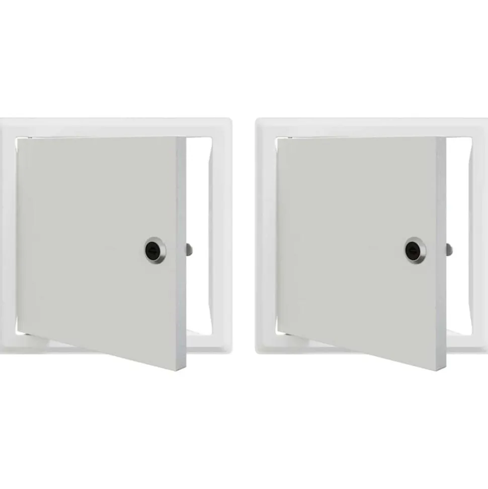 vidaXL Toegangs paneel 2 pcs Wit 23 x 23 x 3 cm Staal
