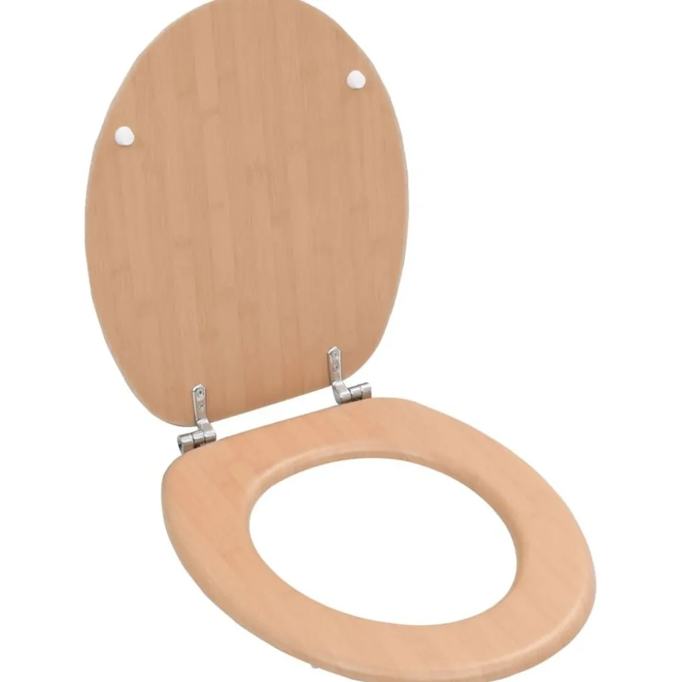 vidaXL Toiletbril met deksel bamboe MDF
