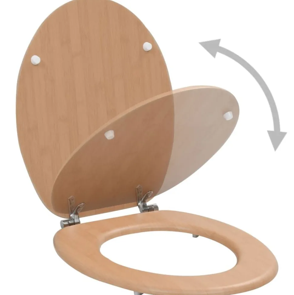 vidaXL Toiletbril met deksel bamboe MDF