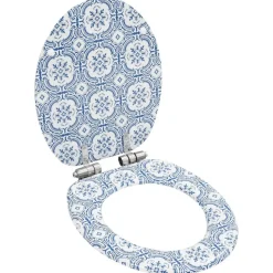 vidaXL Toiletbril met soft-close deksel porselein MDF