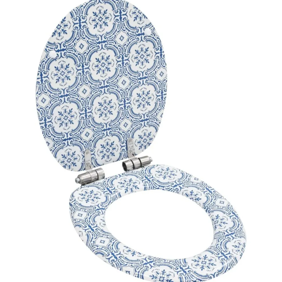 vidaXL Toiletbril met soft-close deksel porselein MDF