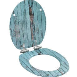 vidaXL Toiletbril met soft-close deksel oud hout MDF