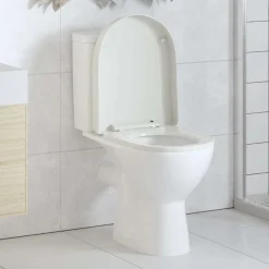 vidaXL Toiletbril soft-close vierkant wit