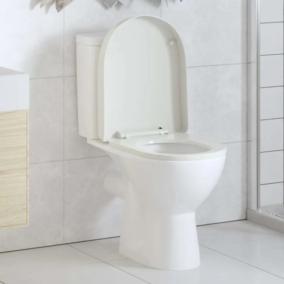vidaXL Toiletbril soft-close vierkant wit