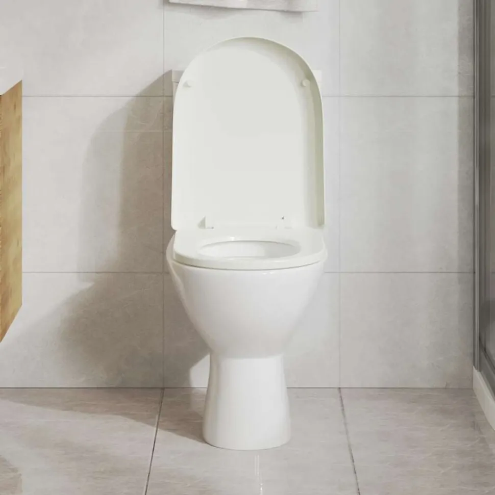 vidaXL Toiletbril soft-close vierkant wit