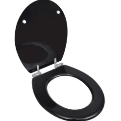 vidaXL Toiletbril soft-close simpel ontwerp MDF zwart