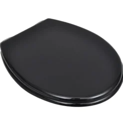 vidaXL Toiletbril soft-close simpel ontwerp MDF zwart