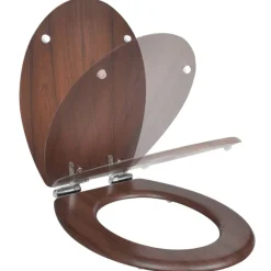 vidaXL Toiletbril soft-close simpel ontwerp MDF bruin