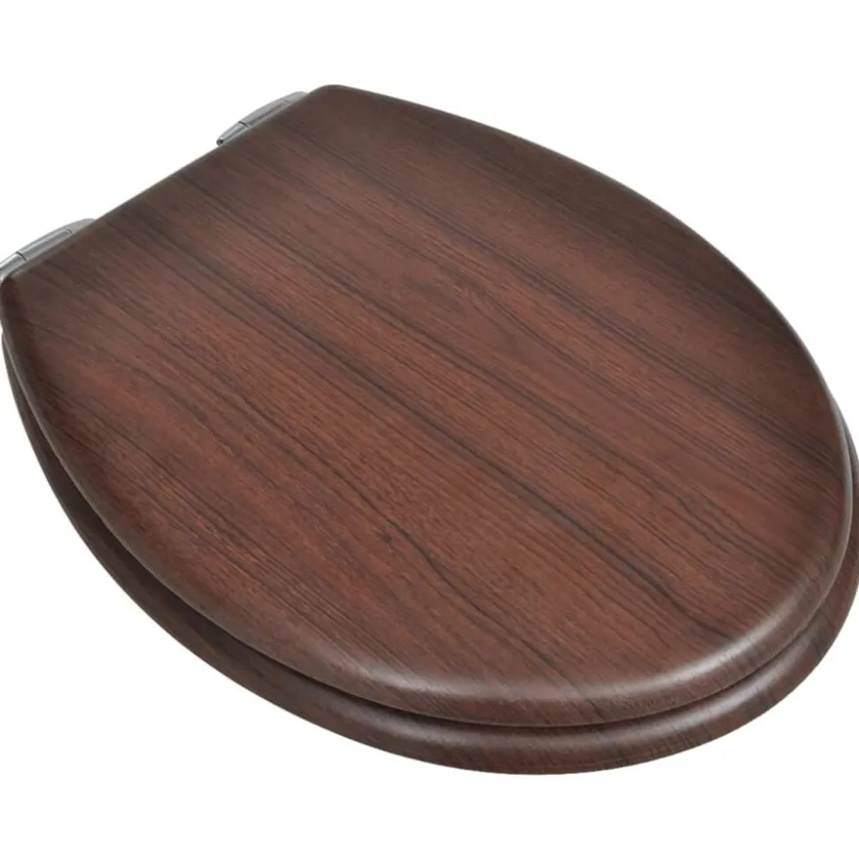 vidaXL Toiletbril soft-close simpel ontwerp MDF bruin